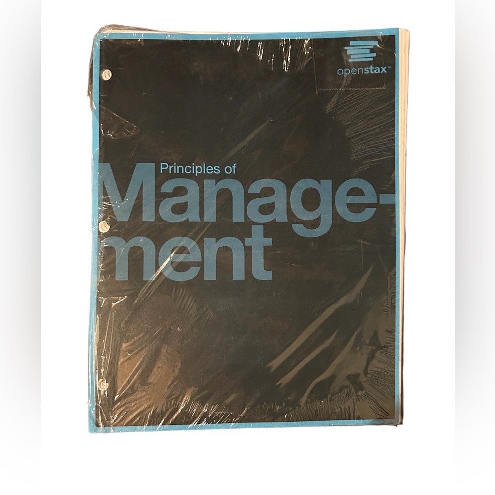 Principles of Management Paperback Textbook Openstax